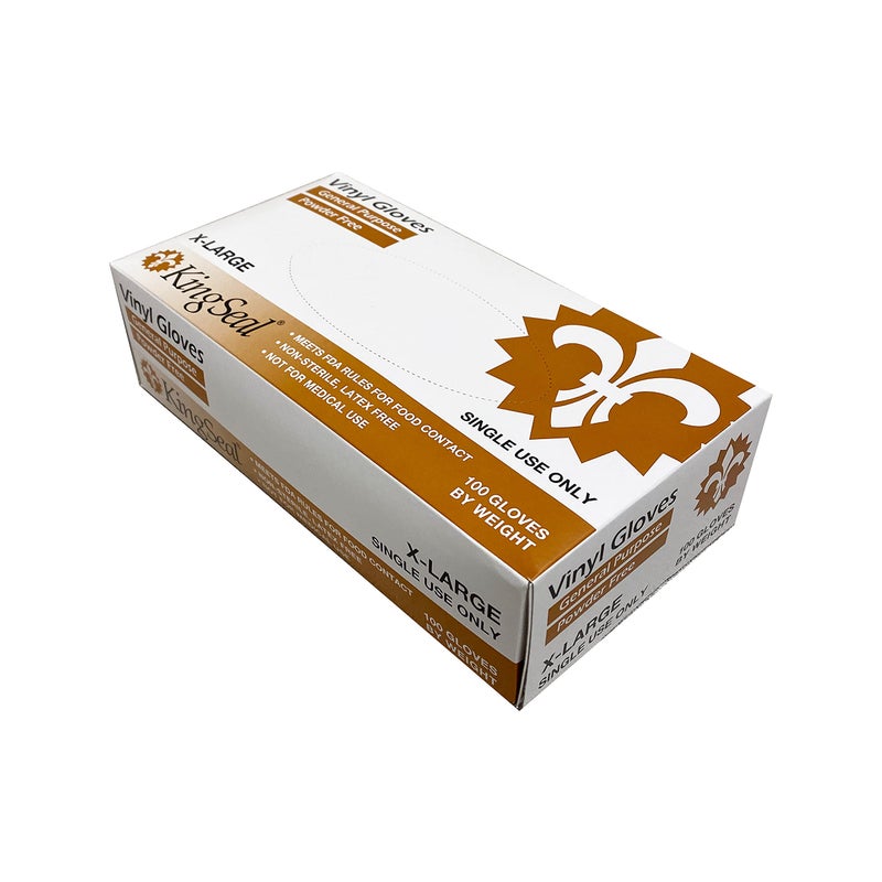 KingSeal X-LARGE, Vinyl General Purpose Disposable Gloves, Powder-Free, 4 mil, Clear - 4 boxes of 100 Gloves by Weight (400 Count) - Image 4